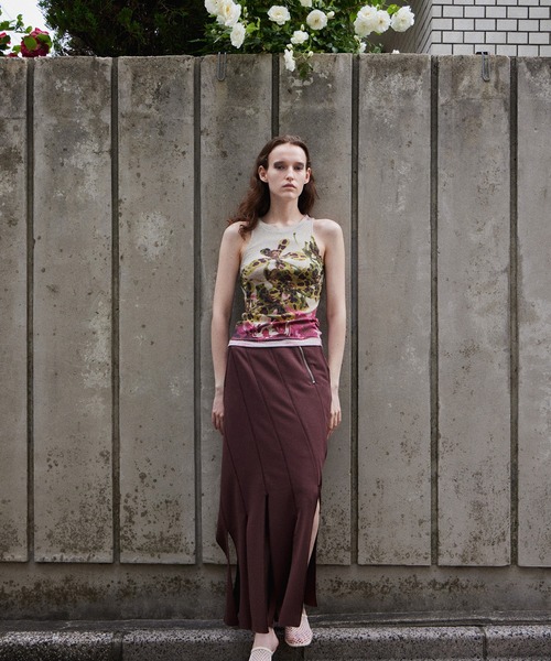 2026Summer PRE-ORDER】Flower Print Ribbed Tank Top/フラワー