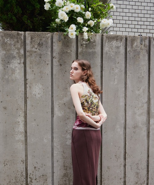 MAISON SPECIAL（メゾンスペシャル）の「【PRE-ORDER】Flower Print Ribbed Tank Top/フラワープリントリブタンクトップ（タンクトップ・レディース・オレンジ/イエロー・FREE）」の7枚目の写真