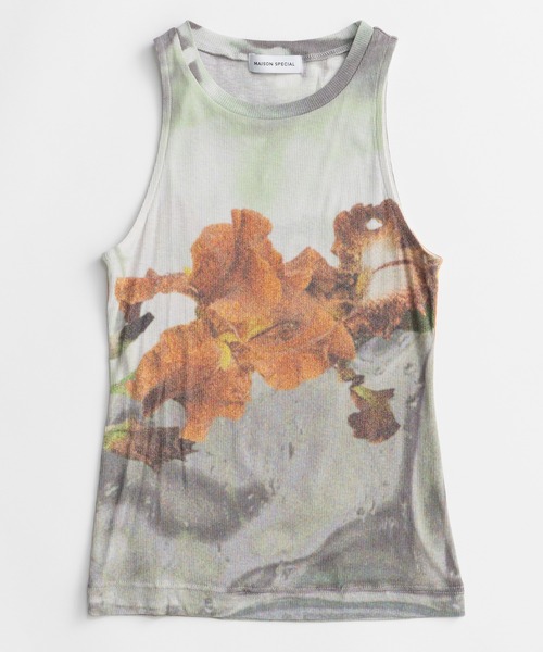 MAISON SPECIAL（メゾンスペシャル）の「【PRE-ORDER】Flower Print Ribbed Tank Top/フラワープリントリブタンクトップ（タンクトップ・レディース・オレンジ/イエロー・FREE）」の19枚目の写真