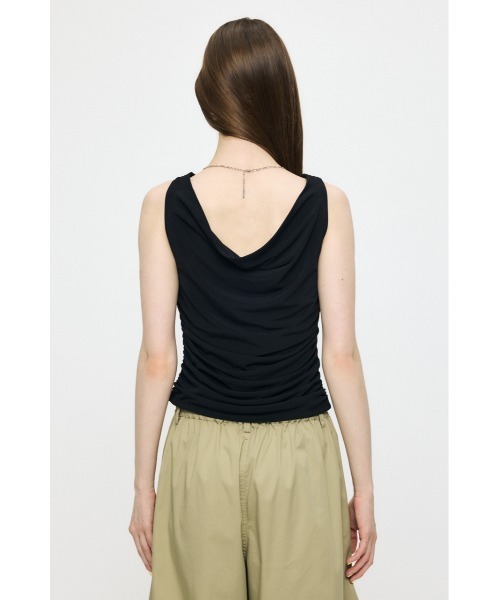 MOUSSY（マウジー）の「WAIST GATHER DRAPE トップス（Tシャツ/カットソー・レディース・キナリ/ブラック/ブラウン・FREE）」の10枚目の写真