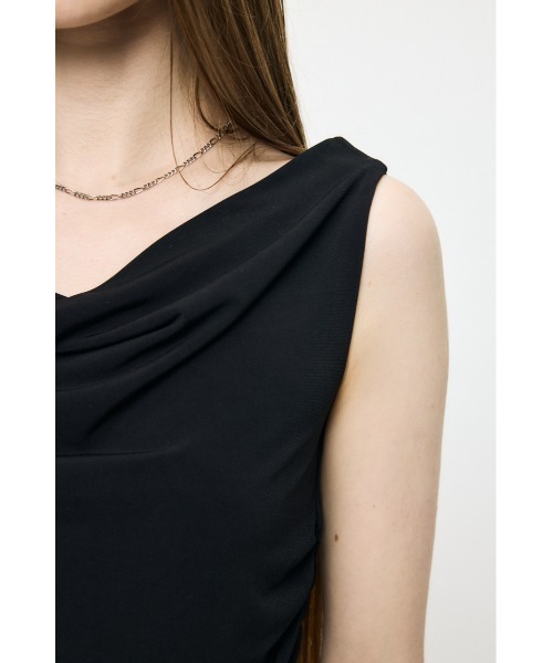MOUSSY（マウジー）の「WAIST GATHER DRAPE トップス（Tシャツ/カットソー・レディース・キナリ/ブラック/ブラウン・FREE）」の12枚目の写真