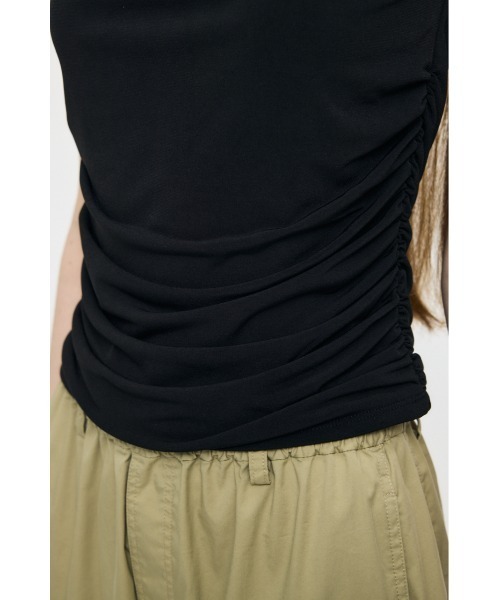 MOUSSY（マウジー）の「WAIST GATHER DRAPE トップス（Tシャツ/カットソー・レディース・キナリ/ブラック/ブラウン・FREE）」の14枚目の写真