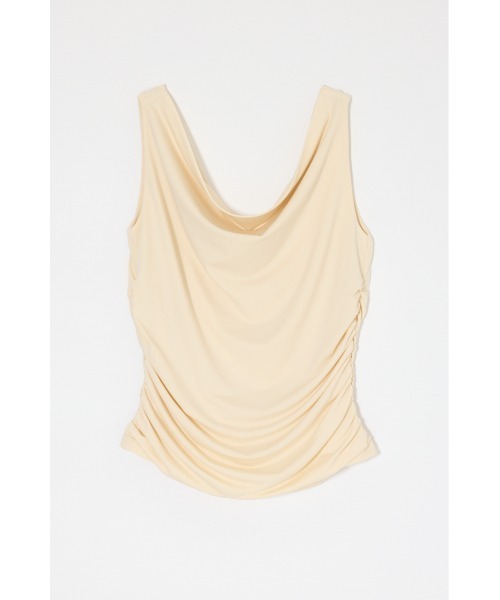 MOUSSY（マウジー）の「WAIST GATHER DRAPE トップス（Tシャツ/カットソー・レディース・キナリ/ブラック/ブラウン・FREE）」の22枚目の写真