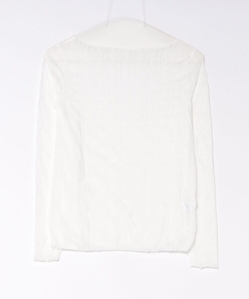 BARELY BLUE(ベアリーブルー)の「【 BARELY BLUE / ベアリーブルー 】 ニュアンスウェーブ シアートップス(Tシャツ/カットソー・レディース・ブラウン/ブラック/ホワイト・FREE)」の7枚目の写真