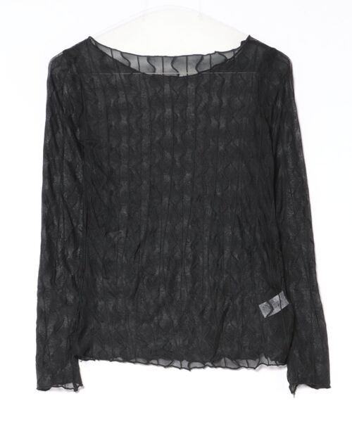 BARELY BLUE(ベアリーブルー)の「【 BARELY BLUE / ベアリーブルー 】 ニュアンスウェーブ シアートップス(Tシャツ/カットソー・レディース・ブラウン/ブラック/ホワイト・FREE)」の8枚目の写真