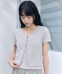 CELITAILS（セリテールズ）の「BOUCLE CARDIGAN SLEEVELESS SET_LIGHT GREY（カーディガン/ボレロ）」