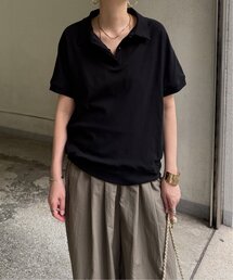 ひんやりポロ襟スキッパープルオーバー