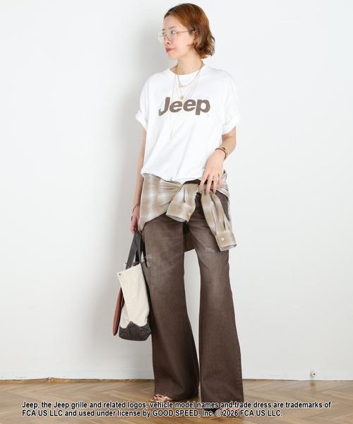 GOOD ROCK SPEED（グッドロックスピード）の「【GOOD ROCK SPEED】ジープロゴTシャツ（Tシャツ/カットソー・レディース・ホワイト/イエロー/ブラウン・FREE）」の7枚目の写真