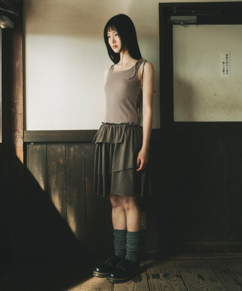 OHESHIO（オヘシオ）の「SHIRRING LAYERED DRESS, INDIE PINK（ワンピース・レディース・その他・FREE）」の2枚目の写真