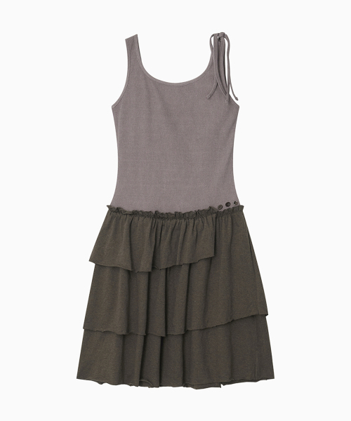 OHESHIO（オヘシオ）の「SHIRRING LAYERED DRESS, INDIE PINK（ワンピース・レディース・その他・FREE）」の7枚目の写真
