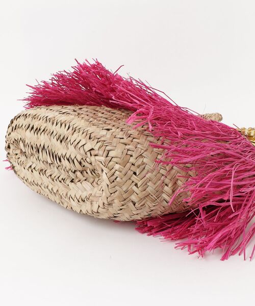 ROSE BUD(ローズバッド)の「AS FRINGE BASKET BAG(かごバッグ・レディース・ブラック/ピンク・ONE SIZE)」の3枚目の写真