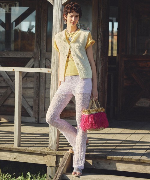 ROSE BUD(ローズバッド)の「AS FRINGE BASKET BAG(かごバッグ・レディース・ブラック/ピンク・ONE SIZE)」の10枚目の写真