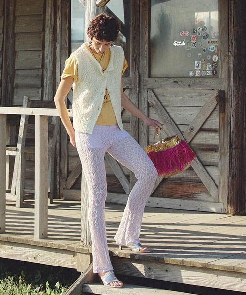 ROSE BUD(ローズバッド)の「AS FRINGE BASKET BAG(かごバッグ・レディース・ブラック/ピンク・ONE SIZE)」の9枚目の写真
