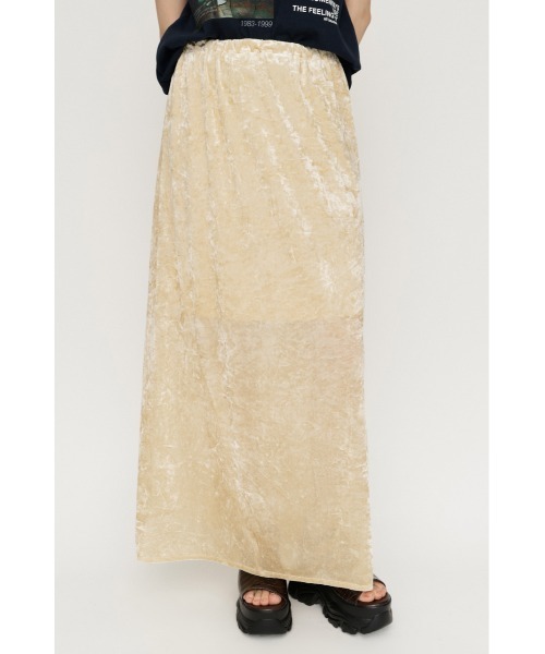 SLY(スライ)の「SHEER CHENILLEL L/SK シアーシェニルロングスカート 夏服 秋服(スカート・レディース・ブラック/ブラウン/アイボリー・FREE)」の2枚目の写真