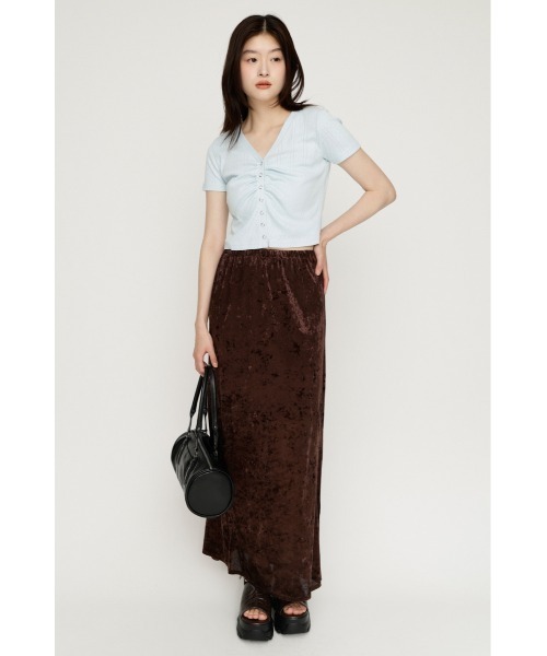 SLY(スライ)の「SHEER CHENILLEL L/SK シアーシェニルロングスカート 夏服 秋服(スカート・レディース・ブラック/ブラウン/アイボリー・FREE)」の9枚目の写真