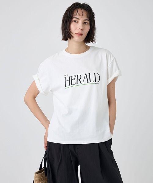 BABYLONE(バビロン)の「HERALDロゴTEE(Tシャツ/カットソー・レディース・ホワイト/ブラウン・フリー)」の5枚目の写真