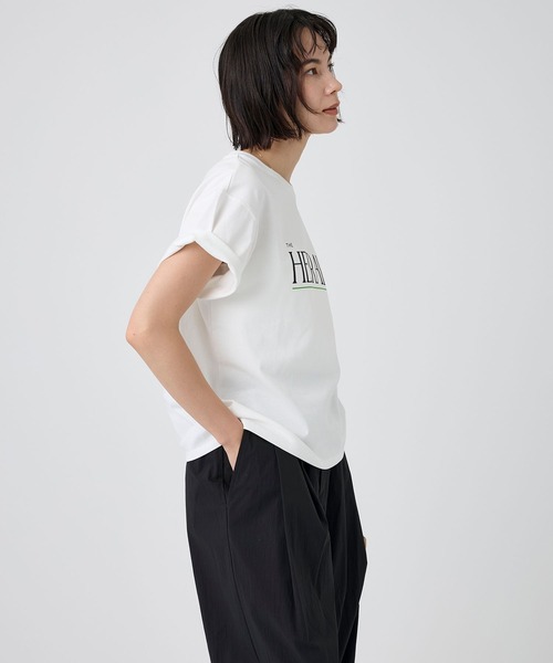 BABYLONE(バビロン)の「HERALDロゴTEE(Tシャツ/カットソー・レディース・ホワイト/ブラウン・フリー)」の6枚目の写真