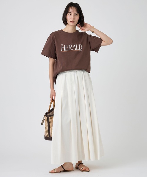 BABYLONE(バビロン)の「HERALDロゴTEE(Tシャツ/カットソー・レディース・ホワイト/ブラウン・フリー)」の15枚目の写真
