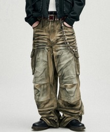 NOT4NERD（ノットフォーナード）の「NOT4NERD/ノットフォーナード/Dirty Washed Parachute Cargo Denim Pants（デニムパンツ）」