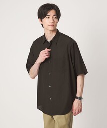 シアー ギンガムチェック ジャストルーズ 半袖 シャツ