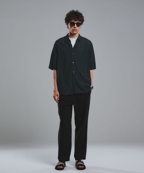 green label relaxing(グリーンレーベルリラクシング)の「シアー ギンガムチェック ジャストルーズ 半袖 シャツ(シャツ/ブラウス・メンズ・ダークブラウン/ダークグリーン/ネイビー・S/L/XL/M)」の4枚目の写真