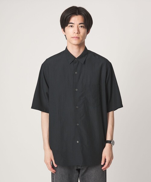 green label relaxing(グリーンレーベルリラクシング)の「シアー ギンガムチェック ジャストルーズ 半袖 シャツ(シャツ/ブラウス・メンズ・ダークブラウン/ダークグリーン/ネイビー・S/L/XL/M)」の11枚目の写真