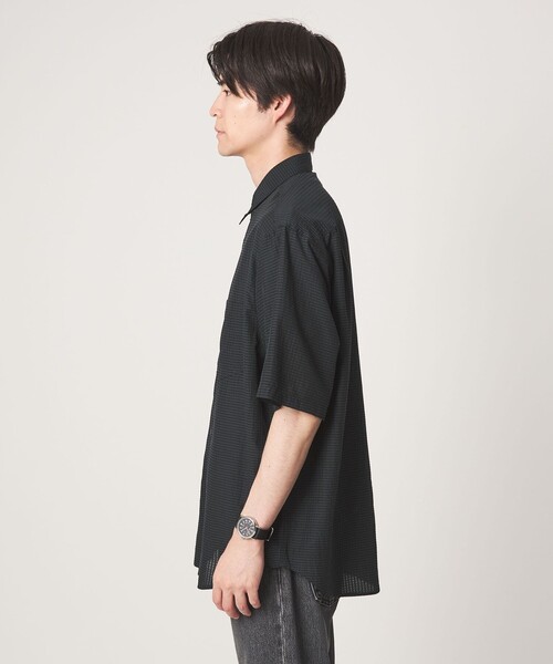 green label relaxing(グリーンレーベルリラクシング)の「シアー ギンガムチェック ジャストルーズ 半袖 シャツ(シャツ/ブラウス・メンズ・ダークブラウン/ダークグリーン/ネイビー・S/L/XL/M)」の12枚目の写真