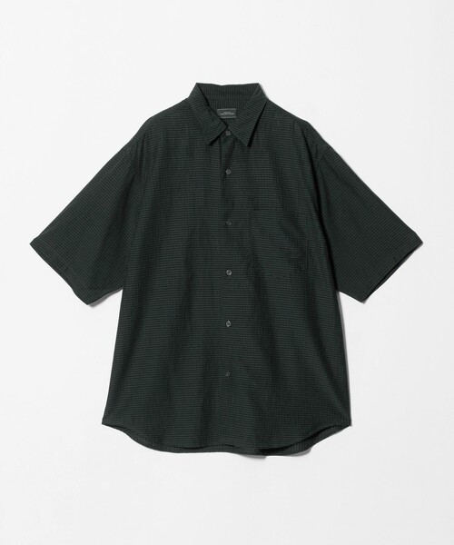 green label relaxing(グリーンレーベルリラクシング)の「シアー ギンガムチェック ジャストルーズ 半袖 シャツ(シャツ/ブラウス・メンズ・ダークブラウン/ダークグリーン/ネイビー・S/L/XL/M)」の14枚目の写真