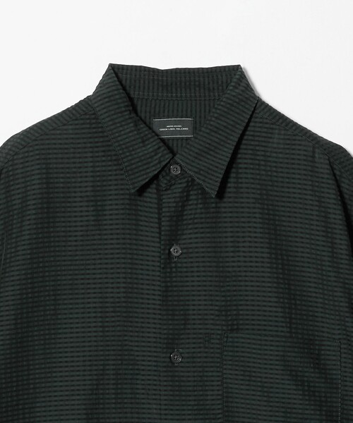 green label relaxing(グリーンレーベルリラクシング)の「シアー ギンガムチェック ジャストルーズ 半袖 シャツ(シャツ/ブラウス・メンズ・ダークブラウン/ダークグリーン/ネイビー・S/L/XL/M)」の15枚目の写真