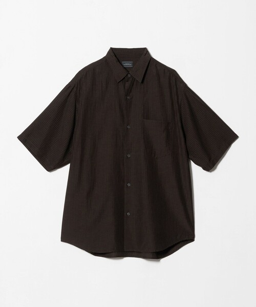 green label relaxing(グリーンレーベルリラクシング)の「シアー ギンガムチェック ジャストルーズ 半袖 シャツ(シャツ/ブラウス・メンズ・ダークブラウン/ダークグリーン/ネイビー・S/L/XL/M)」の20枚目の写真