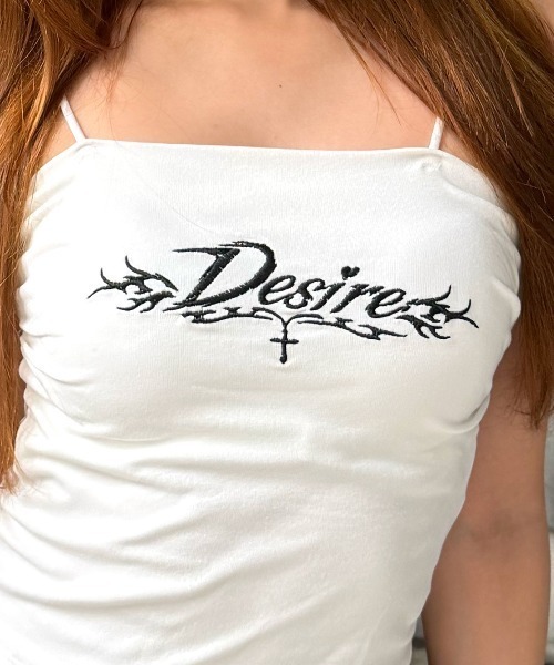 mindseeker girls(マインドシーカーガールズ)の「Desire Embroidered Cup Camisole / デザイア刺繍 カップキャミソール カップ付き(キャミソール・レディース・グレー/ホワイト/ブラック・FREE)」の4枚目の写真