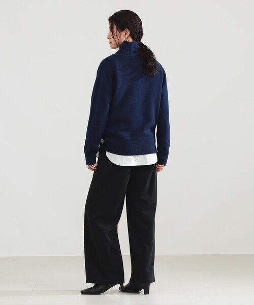 Demi-Luxe BEAMS(デミルクス ビームス)の「ウール カシミヤ ハイネック プルオーバー(ニット/セーター・レディース・ネイビー/レッド系その他4/グレー・ONE SIZE)」の6枚目の写真