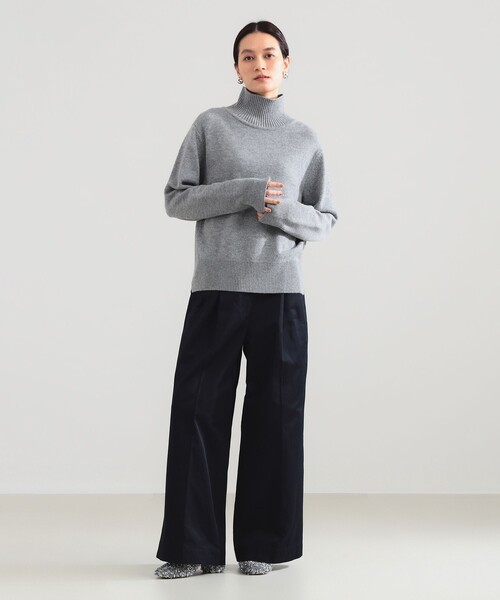 Demi-Luxe BEAMS(デミルクス ビームス)の「ウール カシミヤ ハイネック プルオーバー(ニット/セーター・レディース・ネイビー/レッド系その他4/グレー・ONE SIZE)」の9枚目の写真