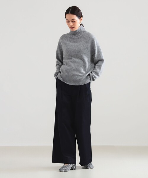 Demi-Luxe BEAMS(デミルクス ビームス)の「ウール カシミヤ ハイネック プルオーバー(ニット/セーター・レディース・ネイビー/レッド系その他4/グレー・ONE SIZE)」の10枚目の写真