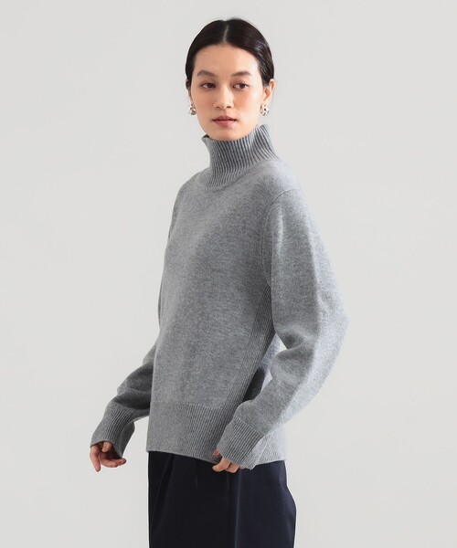 Demi-Luxe BEAMS(デミルクス ビームス)の「ウール カシミヤ ハイネック プルオーバー(ニット/セーター・レディース・ネイビー/レッド系その他4/グレー・ONE SIZE)」の12枚目の写真