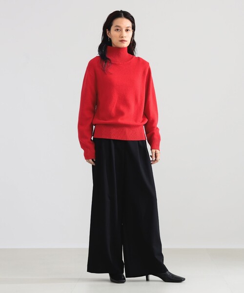 Demi-Luxe BEAMS(デミルクス ビームス)の「ウール カシミヤ ハイネック プルオーバー(ニット/セーター・レディース・ネイビー/レッド系その他4/グレー・ONE SIZE)」の14枚目の写真