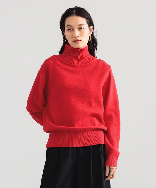 Demi-Luxe BEAMS(デミルクス ビームス)の「ウール カシミヤ ハイネック プルオーバー(ニット/セーター・レディース・ネイビー/レッド系その他4/グレー・ONE SIZE)」の16枚目の写真
