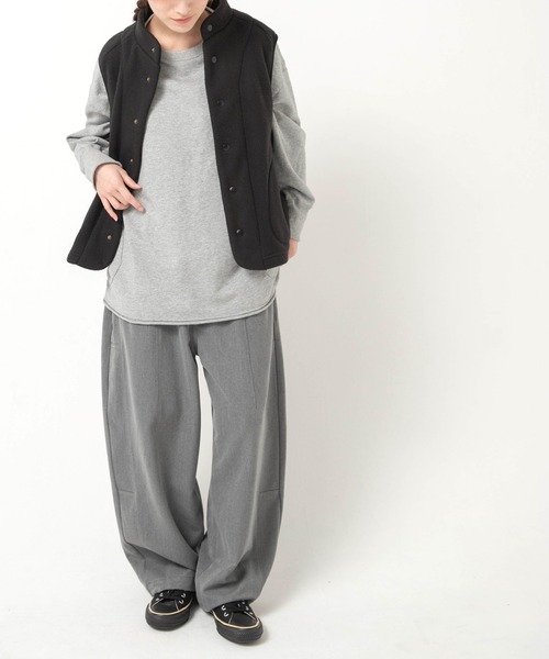 URCH RNA（アーチ アールエヌエー）の「R4489 ニットクロスのバルーンパンツ（その他パンツ・レディース・ナチュラル/ブラック/グレー・FREE）」の4枚目の写真