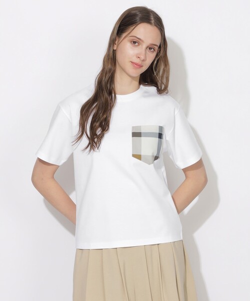 CB CRESTBRIDGE（シービークレストブリッジ）の「チェックポケットTシャツ（Tシャツ/カットソー・レディース・ブラック/ホワイト系その他/ブルー系その他2/オフホワイト・0/2/1/3）」の18枚目の写真