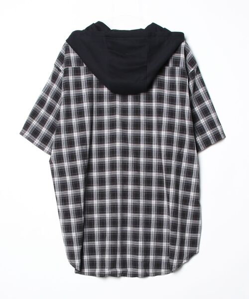 B'2nd(ビーセカンド)の「RENOVA(レノバ) FOODY OMBRE S/S SHIRTS / フーディオンブレショートスリーブシャツ(Tシャツ/カットソー・メンズ・レッド/ブラック/ベージュ・1/3)」の9枚目の写真