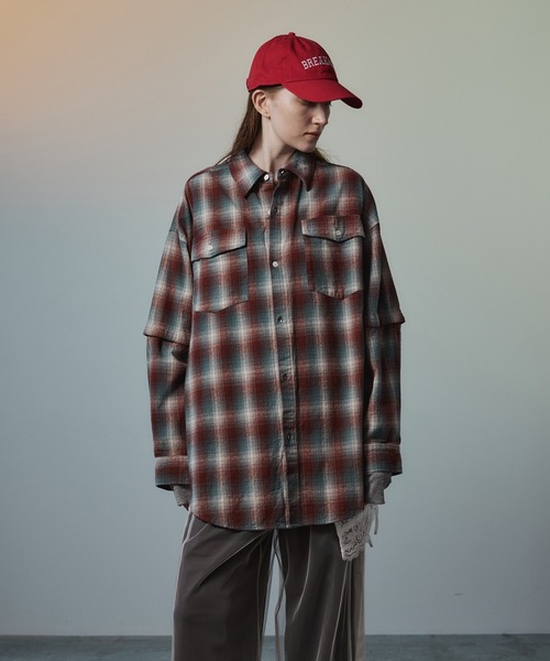 MAISON SPECIAL(メゾンスペシャル)の「【2026Autumn PRE-ORDER】2WAY Check Overshirt/2WAYチェックオーバーシャツ(シャツ/ブラウス・レディース・ブルー/ピンク/ブラウン・FREE)」の1枚目の写真