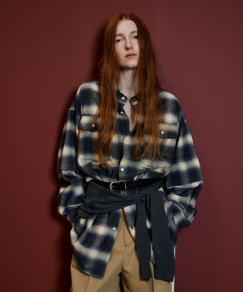 MAISON SPECIAL(メゾンスペシャル)の「【2026Autumn PRE-ORDER】2WAY Check Overshirt/2WAYチェックオーバーシャツ(シャツ/ブラウス・レディース・ブルー/ピンク/ブラウン・FREE)」の2枚目の写真