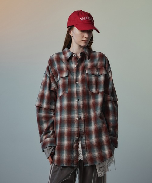 MAISON SPECIAL(メゾンスペシャル)の「【2026Autumn PRE-ORDER】2WAY Check Overshirt/2WAYチェックオーバーシャツ(シャツ/ブラウス・レディース・ブルー/ピンク/ブラウン・FREE)」の7枚目の写真