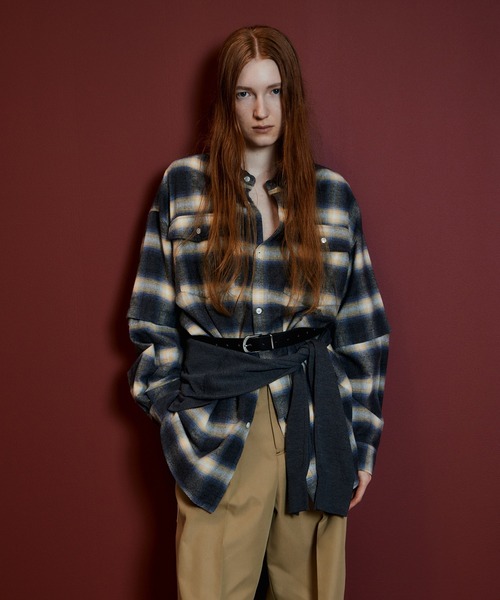 MAISON SPECIAL(メゾンスペシャル)の「【2026Autumn PRE-ORDER】2WAY Check Overshirt/2WAYチェックオーバーシャツ(シャツ/ブラウス・レディース・ブルー/ピンク/ブラウン・FREE)」の12枚目の写真