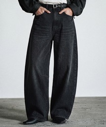 CURVED DENIM PANTS