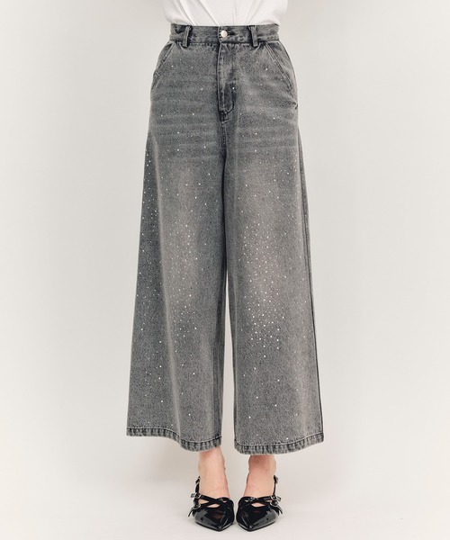REDYAZEL(レディアゼル)の「【Sparkle Denim Series】スパークルデニムパンツ(デニムパンツ・レディース・ライトグレー/ネイビー・SMALL/MEDIUM)」の1枚目の写真