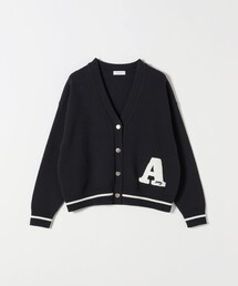 SHIPS any:〈手洗い可能〉サガラ刺繍 ライン Vネック カーディガン