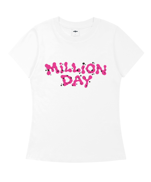 MILLION DAY(ミリオンデイ)の「バブルスリムフィット半袖Tシャツ(Tシャツ/カットソー・レディース・ホワイト/ブラック・SMALL/MEDIUM/LARGE)」の3枚目の写真