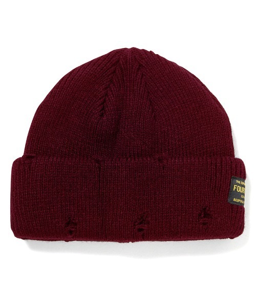 430(フォーサーティ)の「mko13797-DAMAGE BEANIE ビーニー ニット帽(26-174)(ニットキャップ/ビーニー・メンズ・グレー/アイボリー/オレンジ/バーガンディー/ネイビー/ブラック・FREE)」の5枚目の写真
