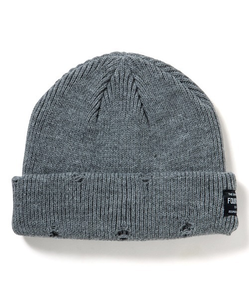 430(フォーサーティ)の「mko13797-DAMAGE BEANIE ビーニー ニット帽(26-174)(ニットキャップ/ビーニー・メンズ・グレー/アイボリー/オレンジ/バーガンディー/ネイビー/ブラック・FREE)」の3枚目の写真